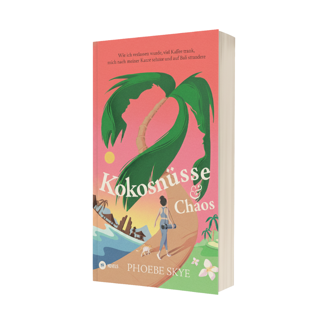 kokosnuesse mockup buchseite_1080x1080 Cover Kokosnüsse & Chaos leicht gedreht mit sichtbarem Schnitt